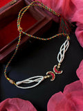 Joban Fashion Women Red Pachi Kundan Pendant Pearl Mala Necklace