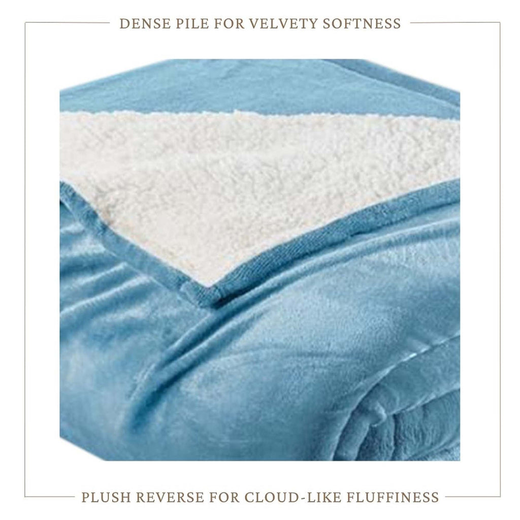 White Velvet Plush Sherpa Reversible Bed Blanket Ultra Soft - Image 25