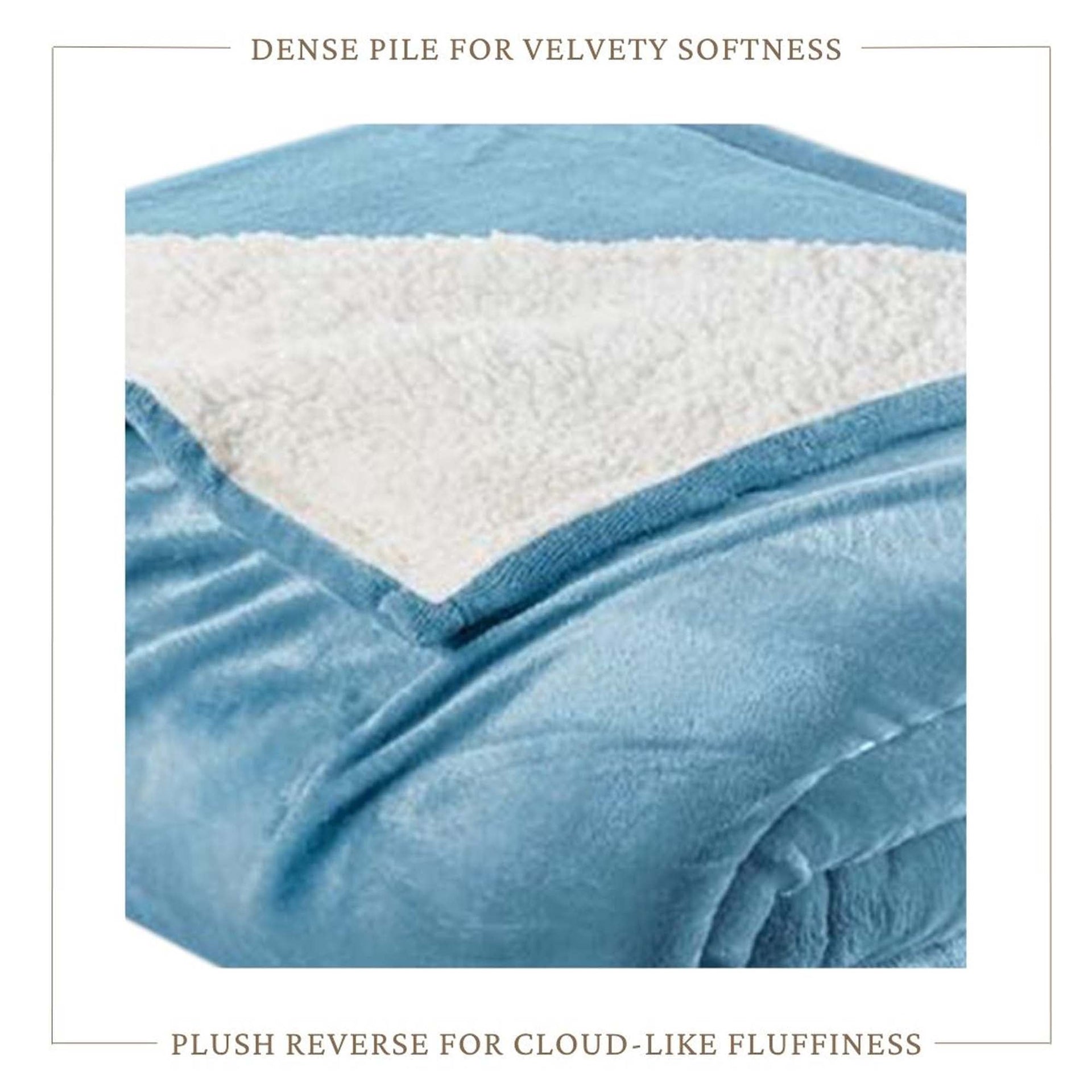 White Velvet Plush Sherpa Reversible Bed Blanket Ultra Soft - Image 25