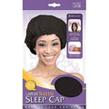 Qfitt Satin Sleep Cap #151 in Black, a large hair protection bonnet from a 3-pack.