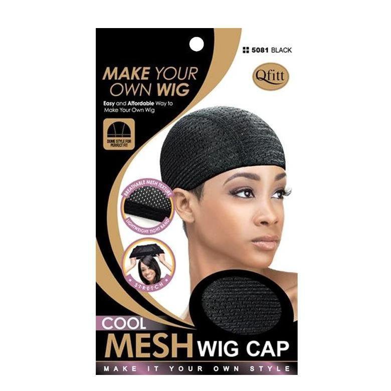 Qfitt Cool Mesh Wig Cap in black for secure wig installation