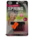 Set of three Qfitt lace covered spring wig clips for secure hairpiece attachment