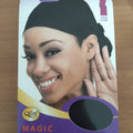 Qfitt Magic Scarf 20 inch by 60 inch in 130 Black folded and displayed as a versatile fashion accessory