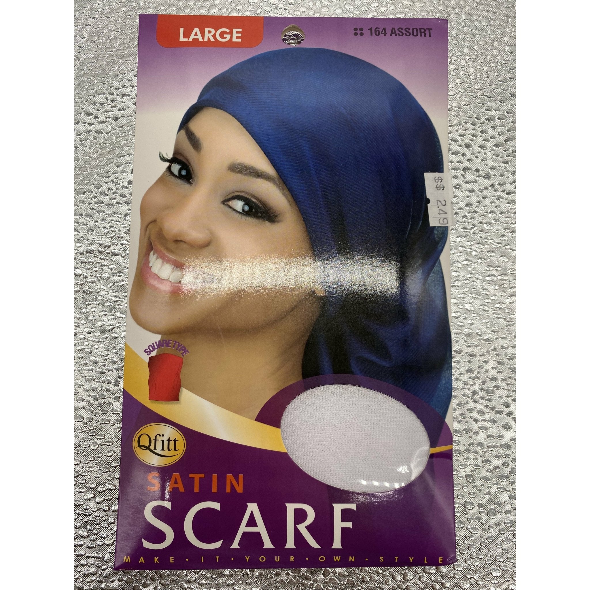 Large Satin Hair Protection Scarf in Black or Blue