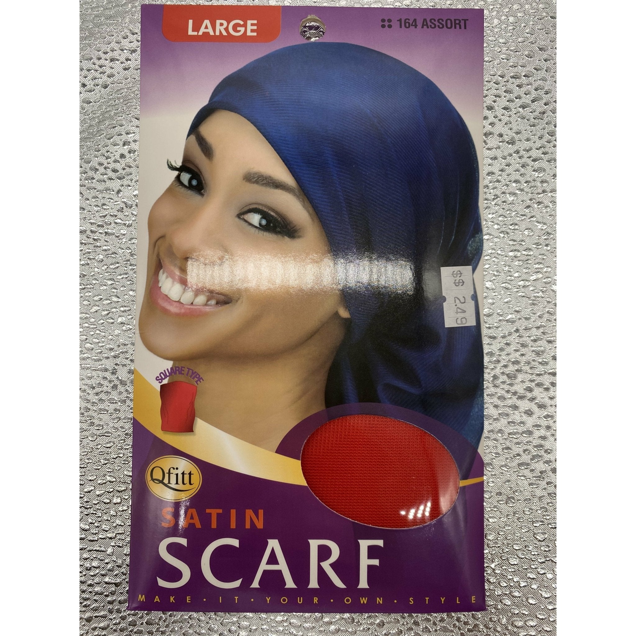 Large Satin Hair Protection Scarf in Black or Blue