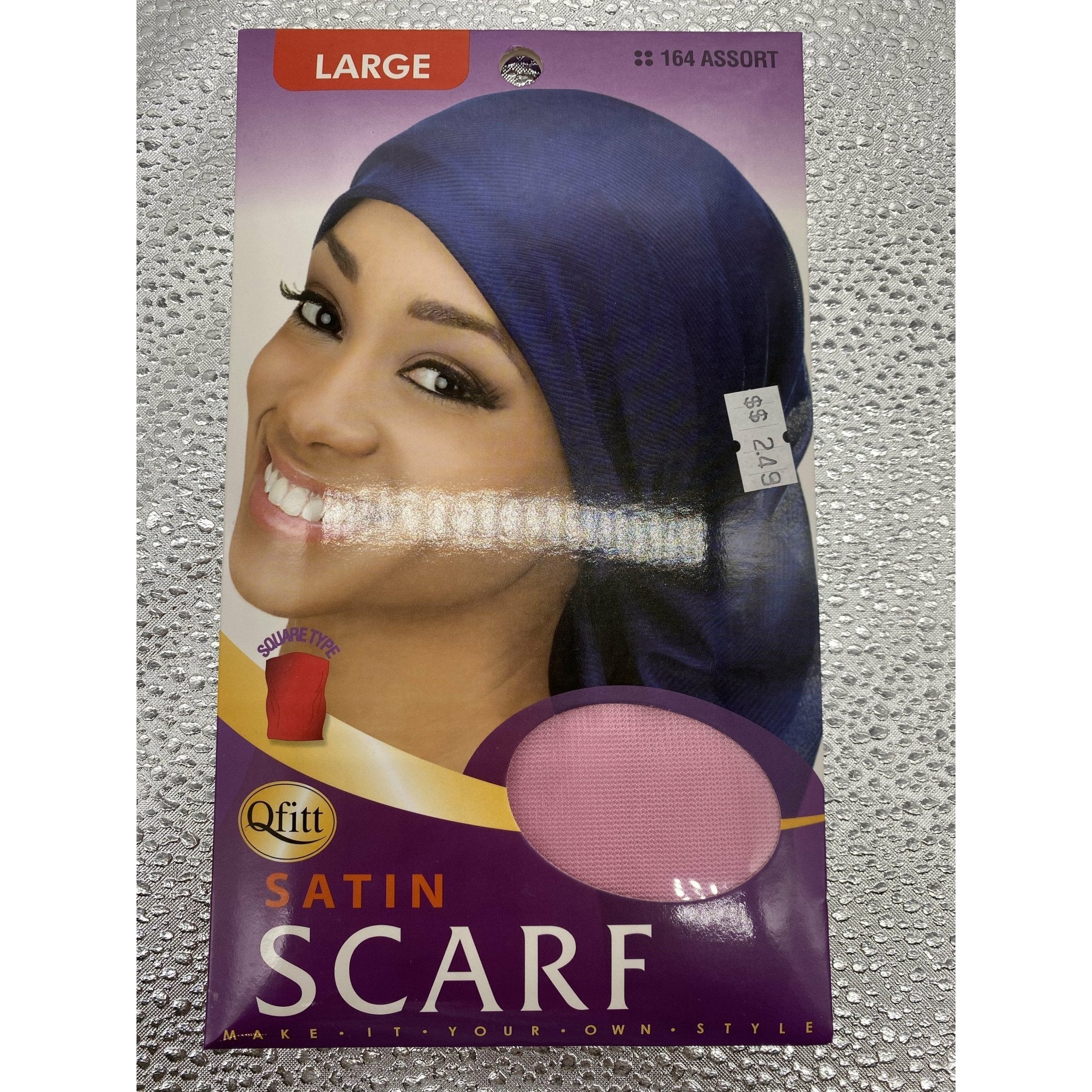 Large Satin Hair Protection Scarf in Black or Blue