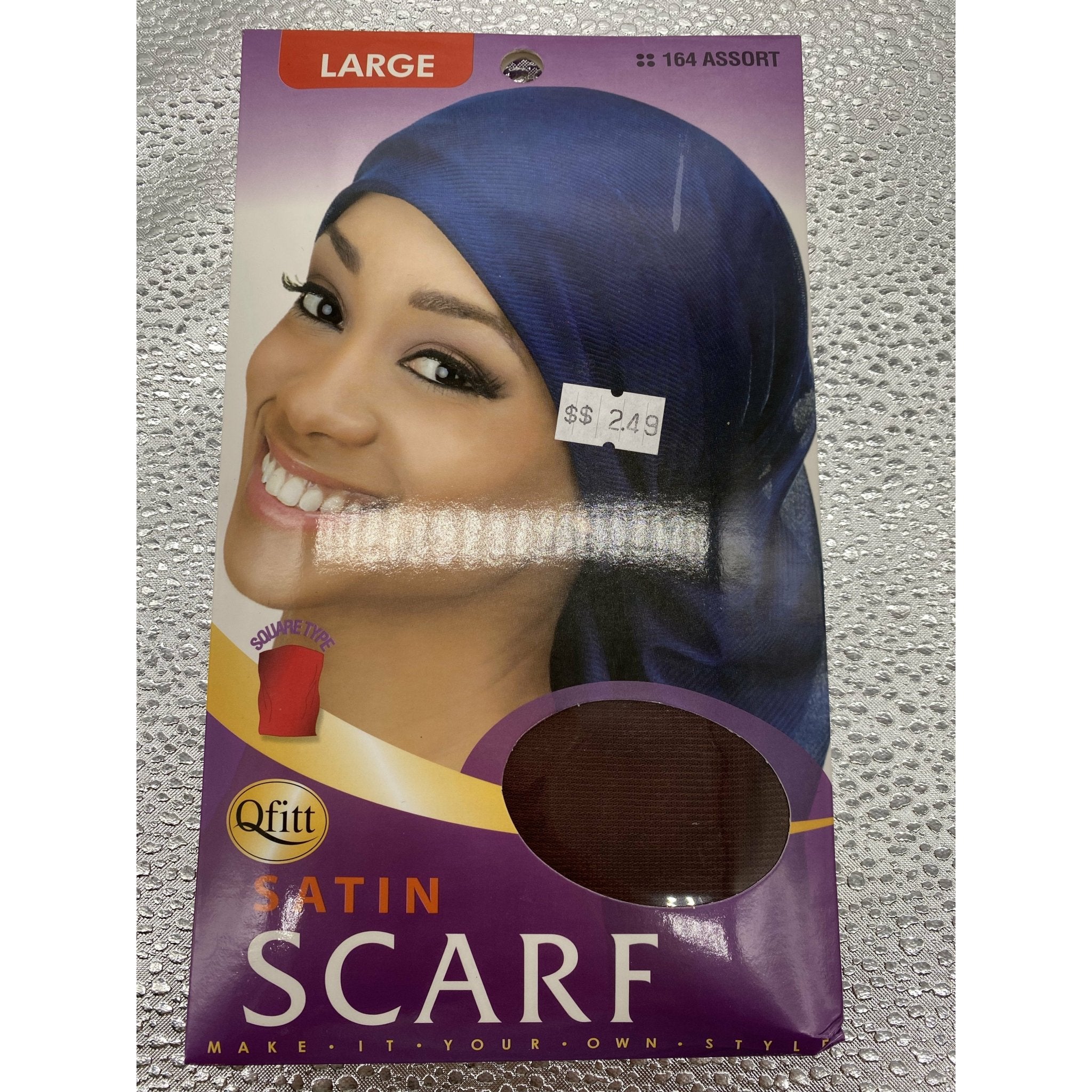 Large Satin Hair Protection Scarf in Black or Blue