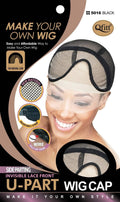 Qfitt Side Parting Invisible Lace Front U-Part Wig Cap in black and nude
