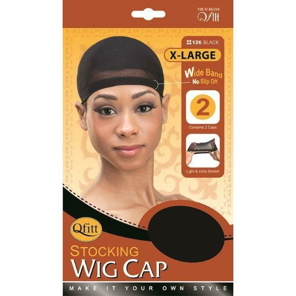 Stocking Wig Cap with No-Slip Wide Band - 2 Pack
