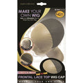 Qfitt stretch mesh frontal lace top wig cap in black and beige