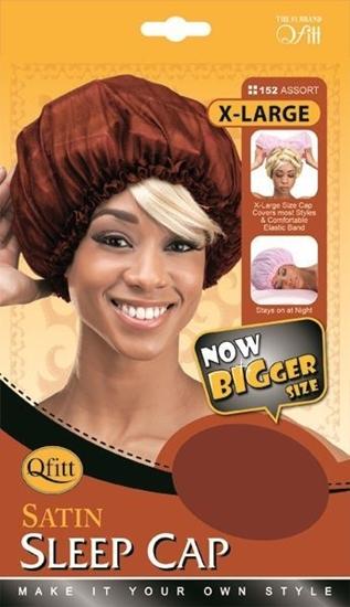Qfitt X-Large Satin Sleep Cap for hair protection and frizz reduction