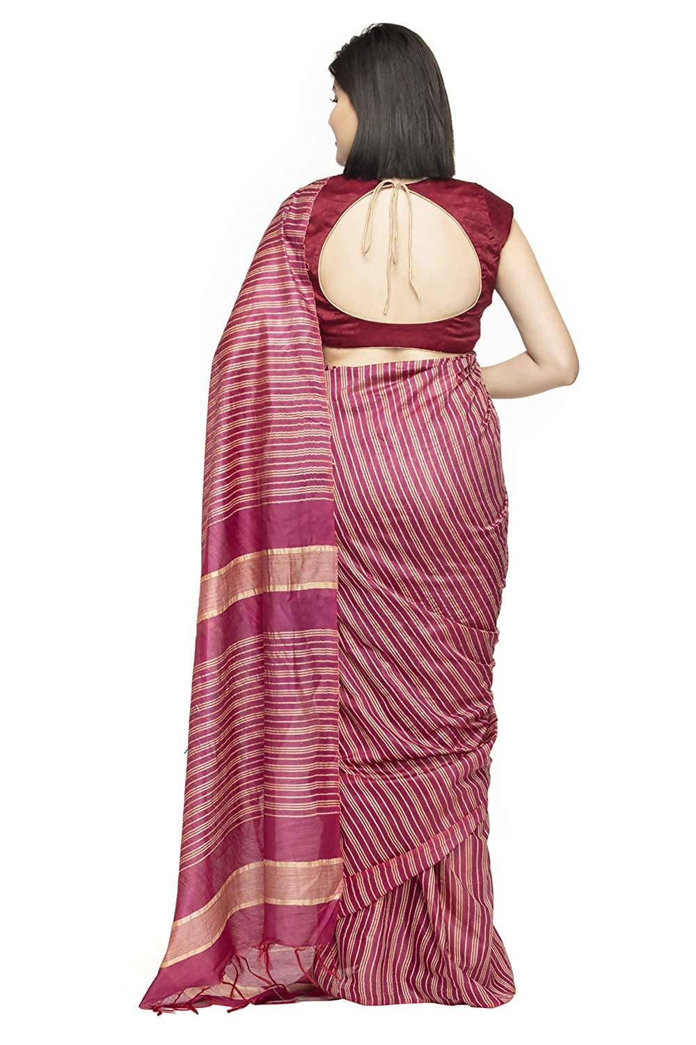 Purple Bhagalpuri Saree with Matching Blouse Piece