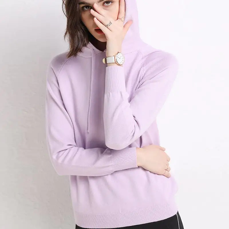 Women's Lightweight Pullover Hooded Knit Sweater - Image 27