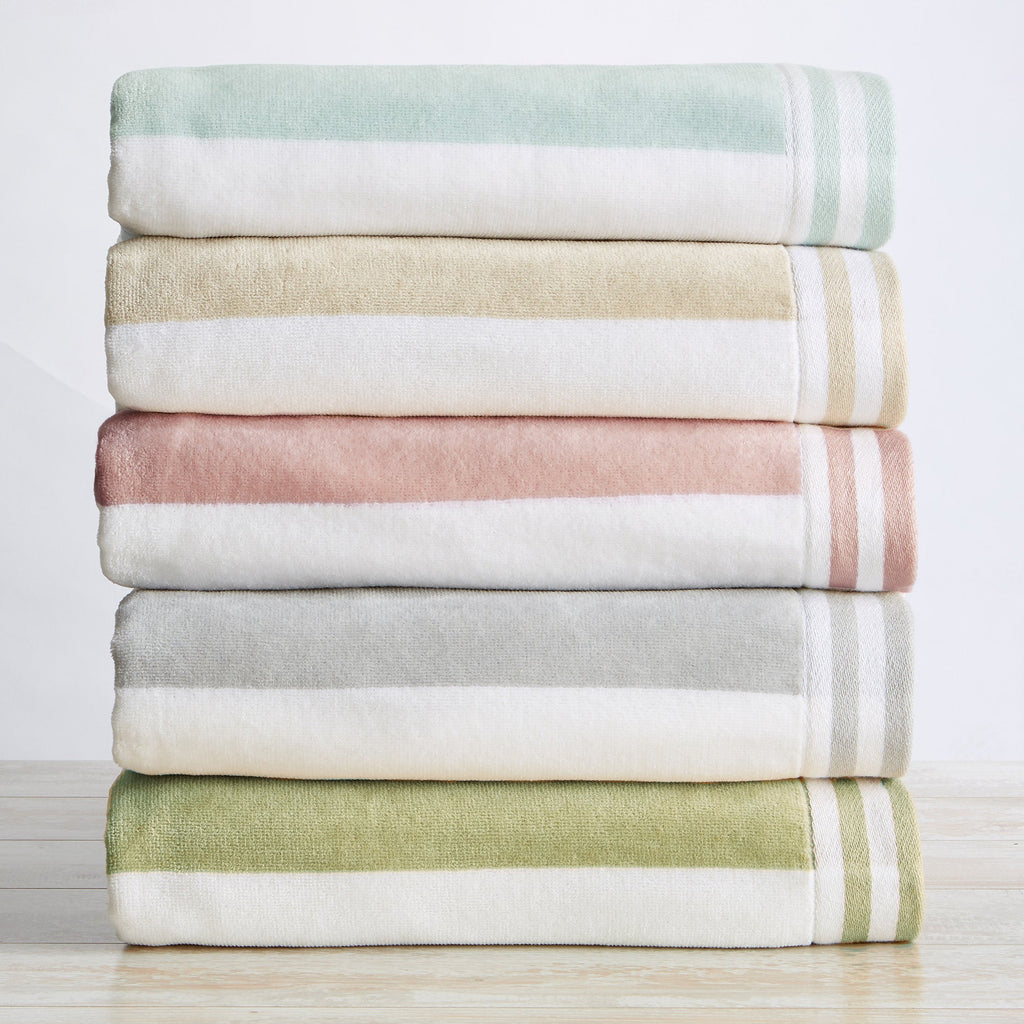 Striped Cabana Beach Towel 100% Cotton Ultra-Soft Pool Towel