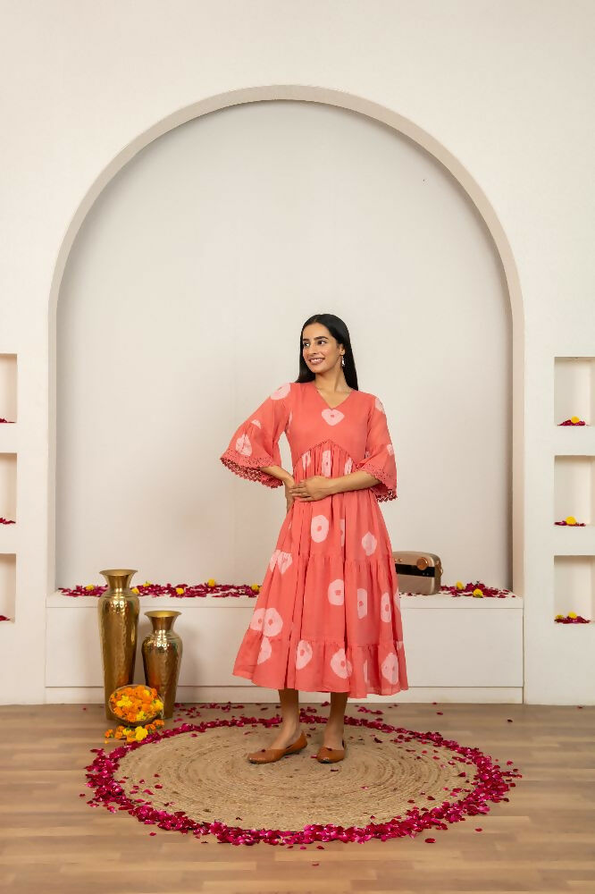 Pink Tie & Dye Cotton Dress