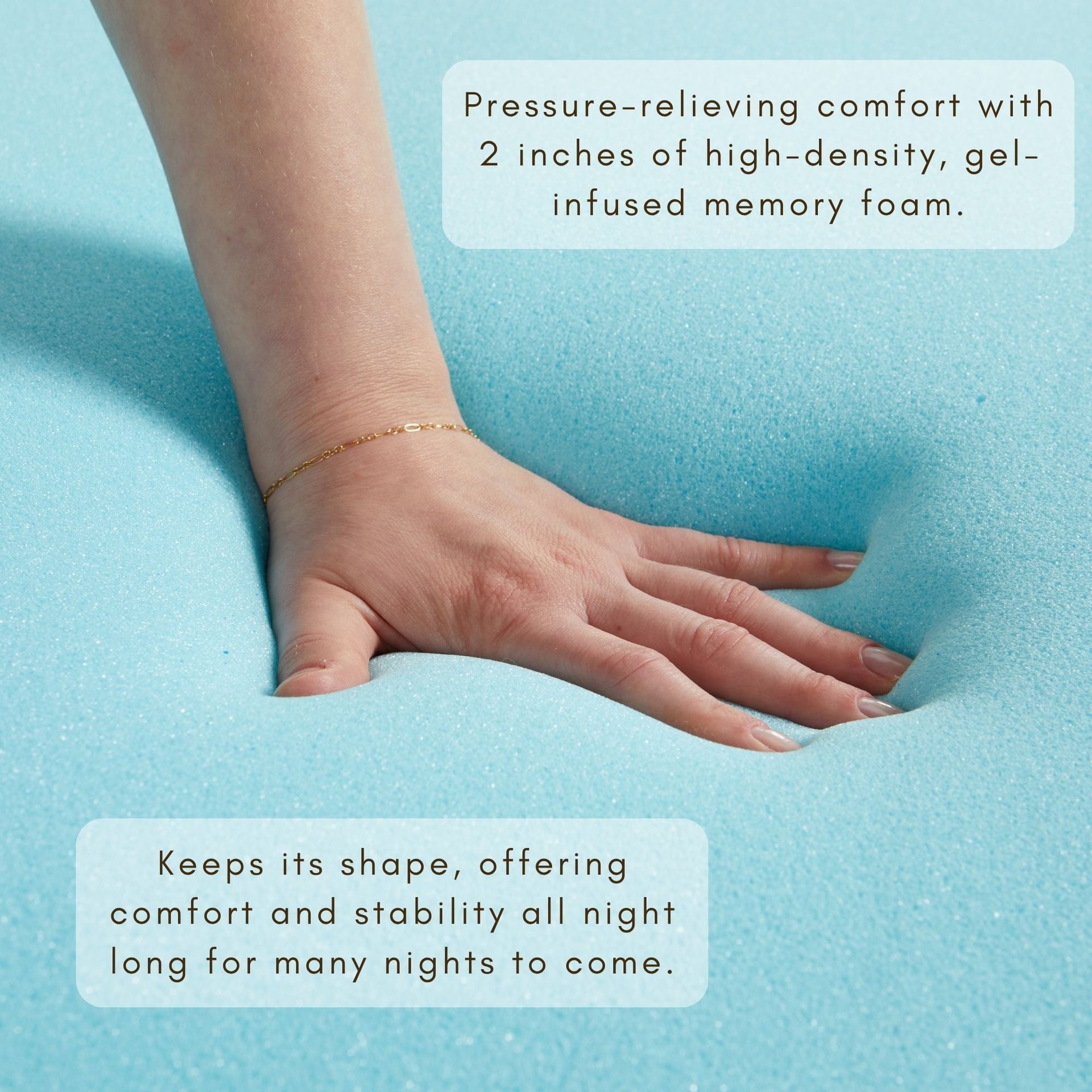 2-Inch Gel Memory Foam Mattress Topper for Cooling Sleep Support