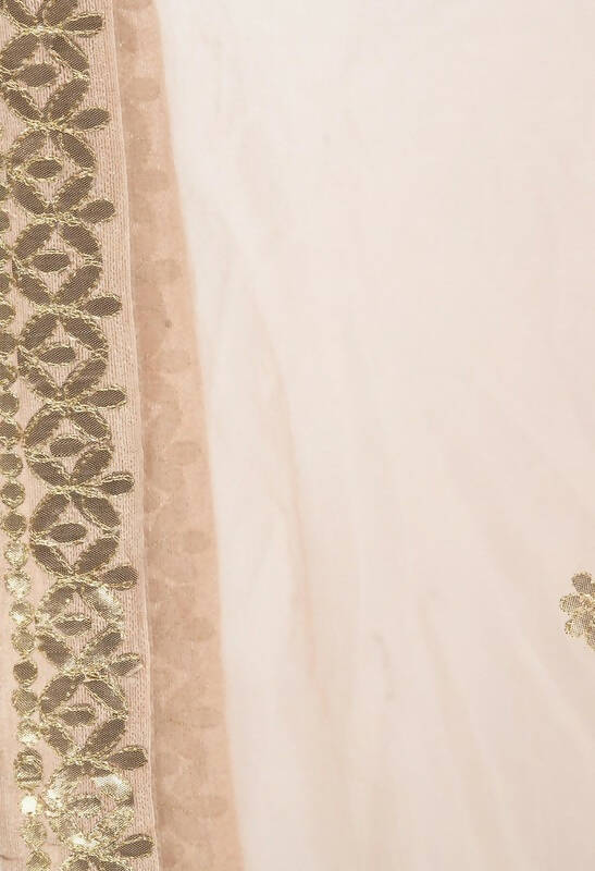 Moeza Organza Gotta Patti Dupatta in Light Golden Festive Wear