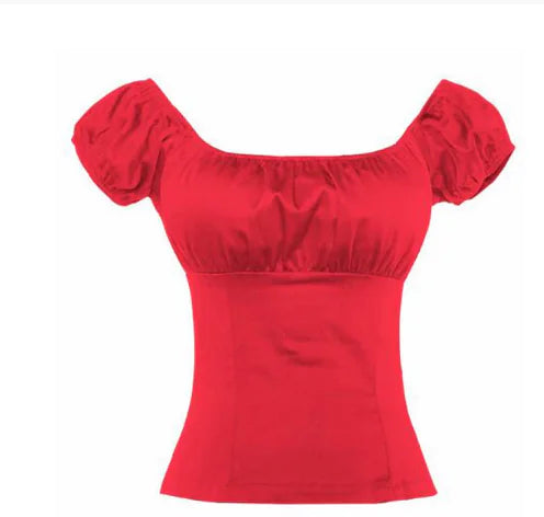 Women's Fitted Off-Shoulder Short Sleeve Top - Image 2