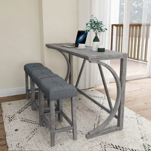 Bar Table Set With Power Socket, Bar Table And Chair Set For Living Room, Dining Room, Games Room