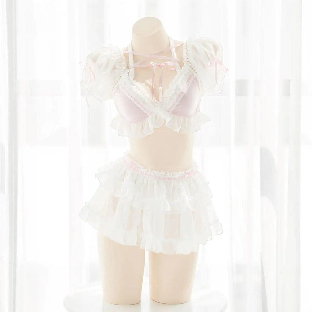 Sweetheart Pearl Underwear Skirt Set for Women