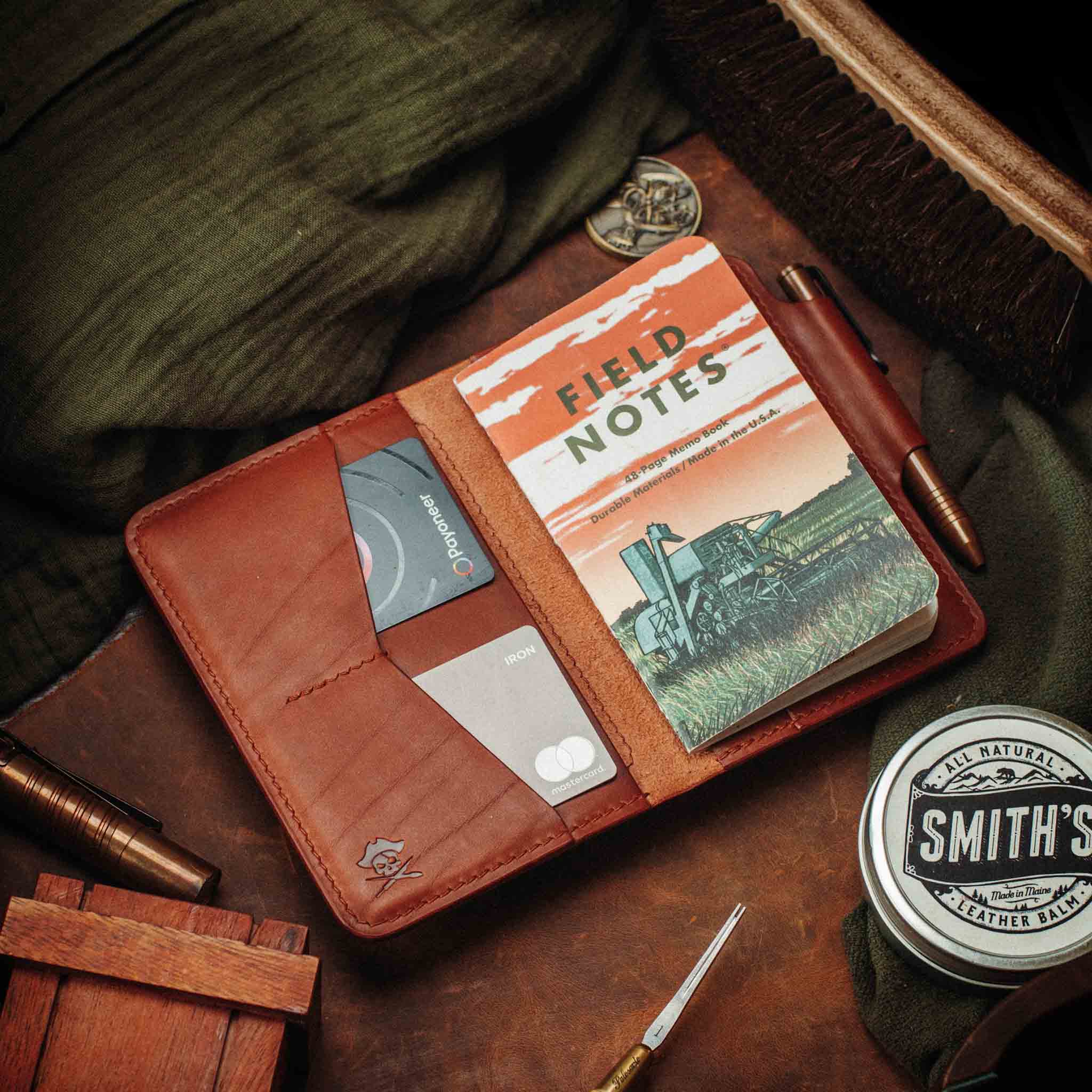 Passport Travel Wallet - Quartermaster v2 | Leather Velcro Organizer | Field Notes Holder