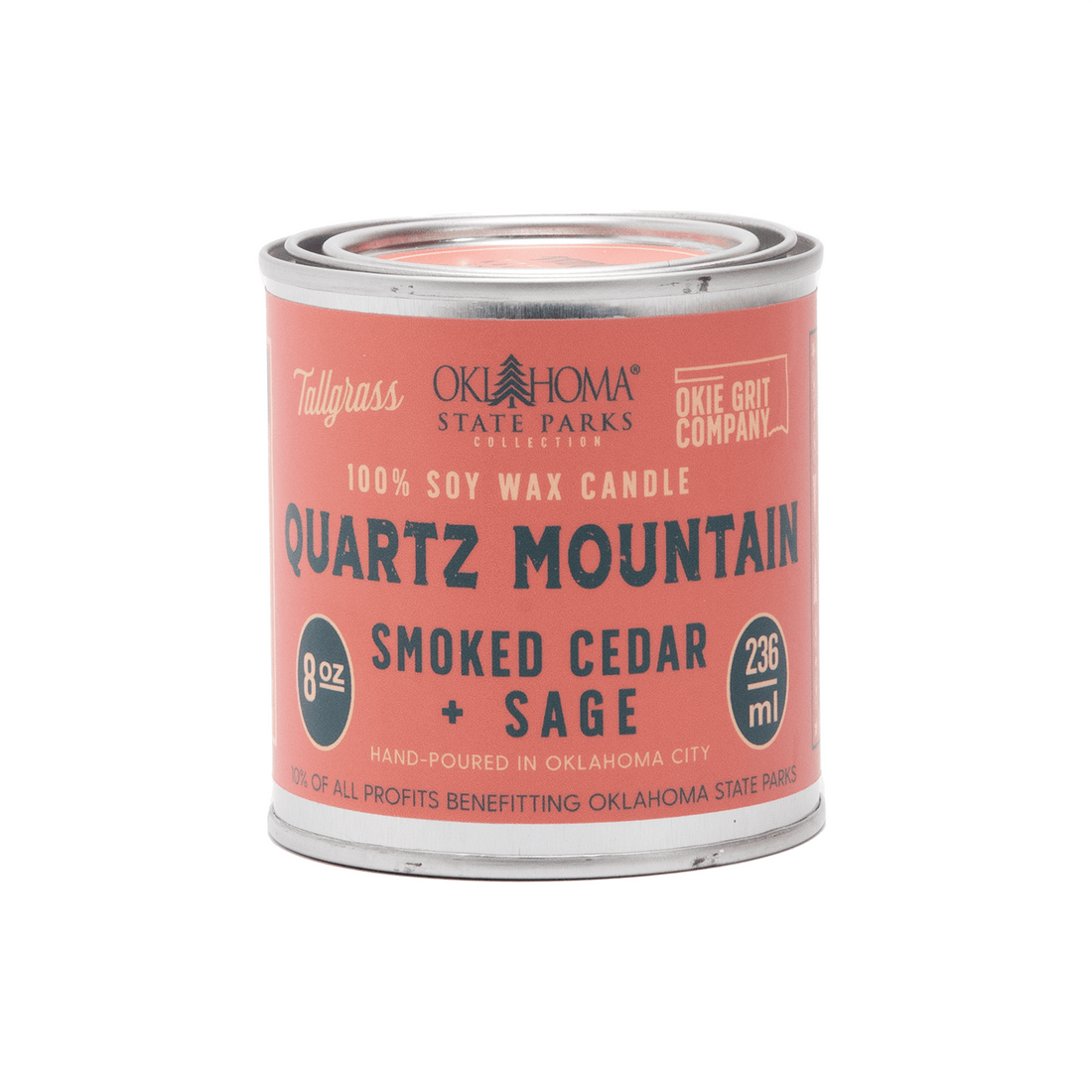 Quartz Mountain: Smoked Cedar + Sage Soy Wax Candle