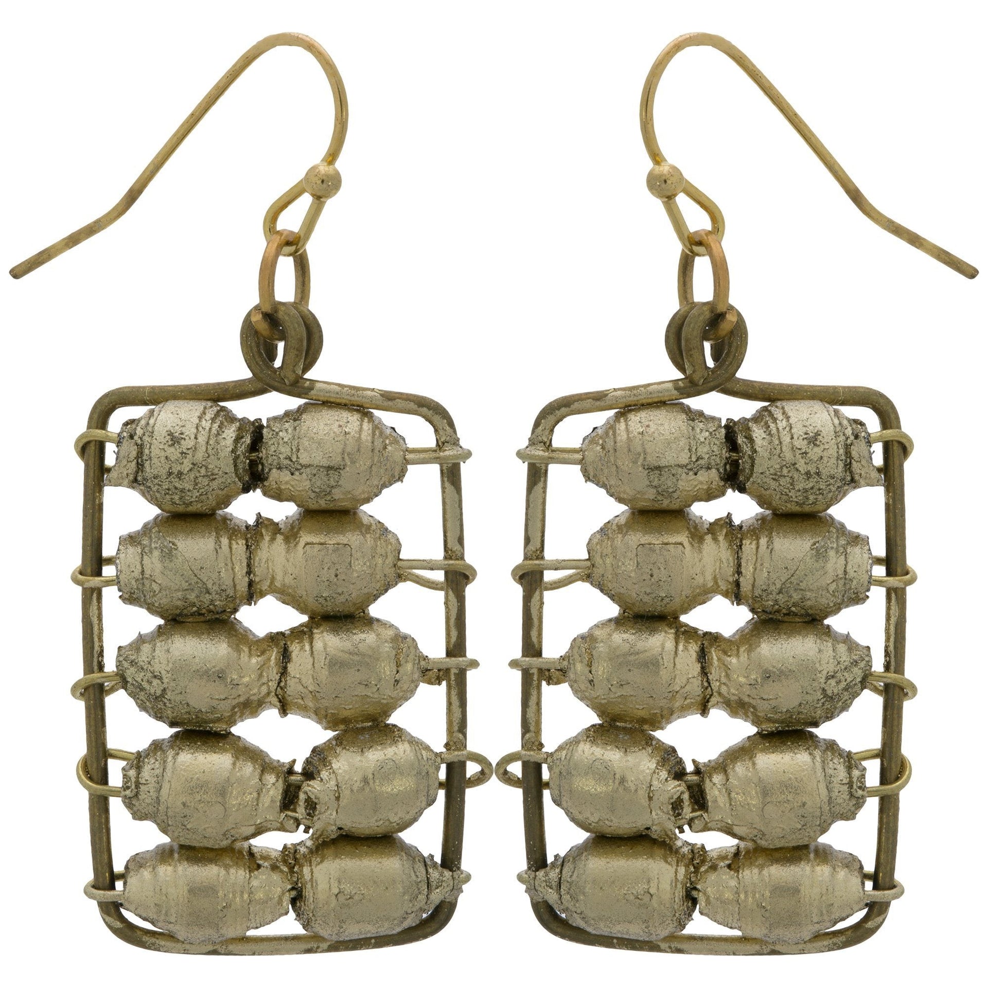 Quazi Golden Abacus Earrings