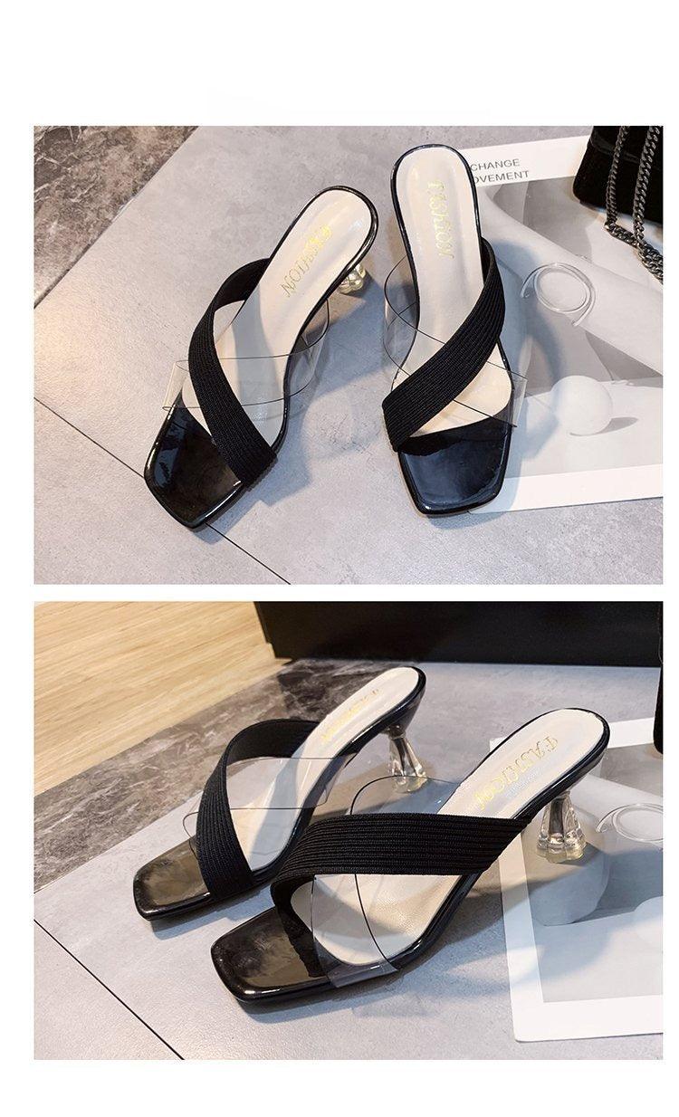 Transparent Pointed Toe High Heel Sandals Party Dress Shoes