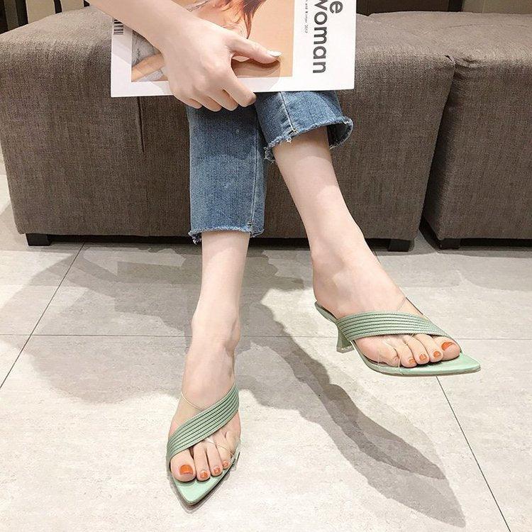 Transparent Pointed Toe High Heel Sandals Party Dress Shoes