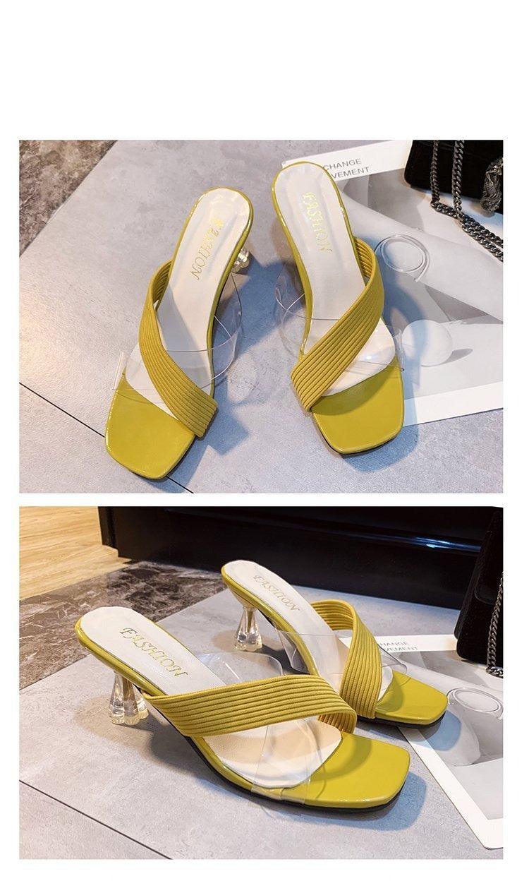 Transparent Pointed Toe High Heel Sandals Party Dress Shoes