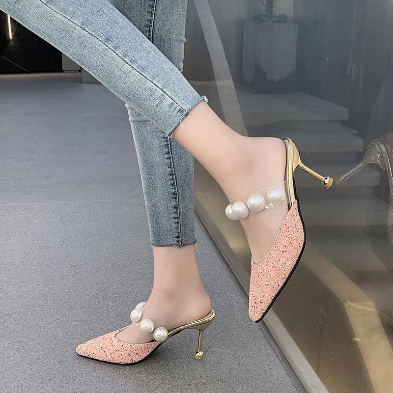 Transparent Pointed Toe High Heel Sandals Party Dress Shoes