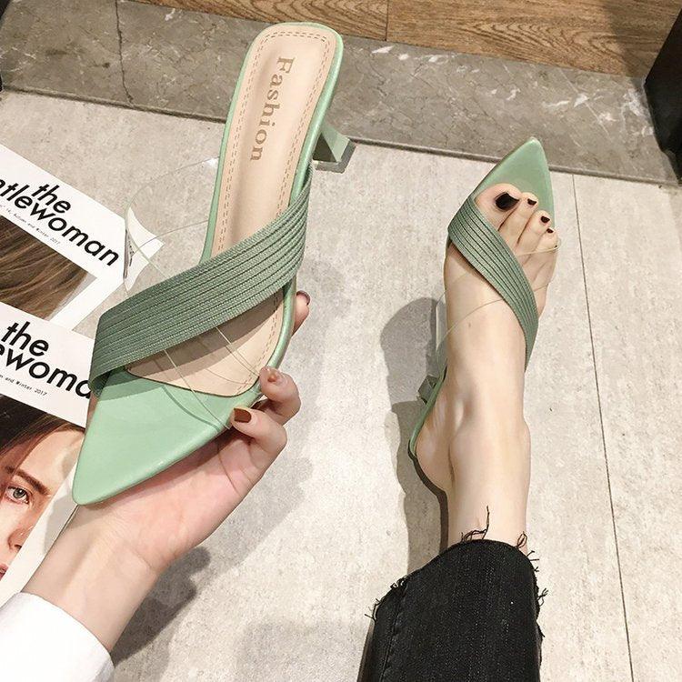 Transparent Pointed Toe High Heel Sandals Party Dress Shoes