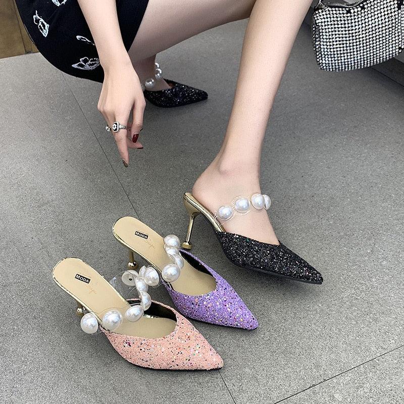Transparent Pointed Toe High Heel Sandals Party Dress Shoes