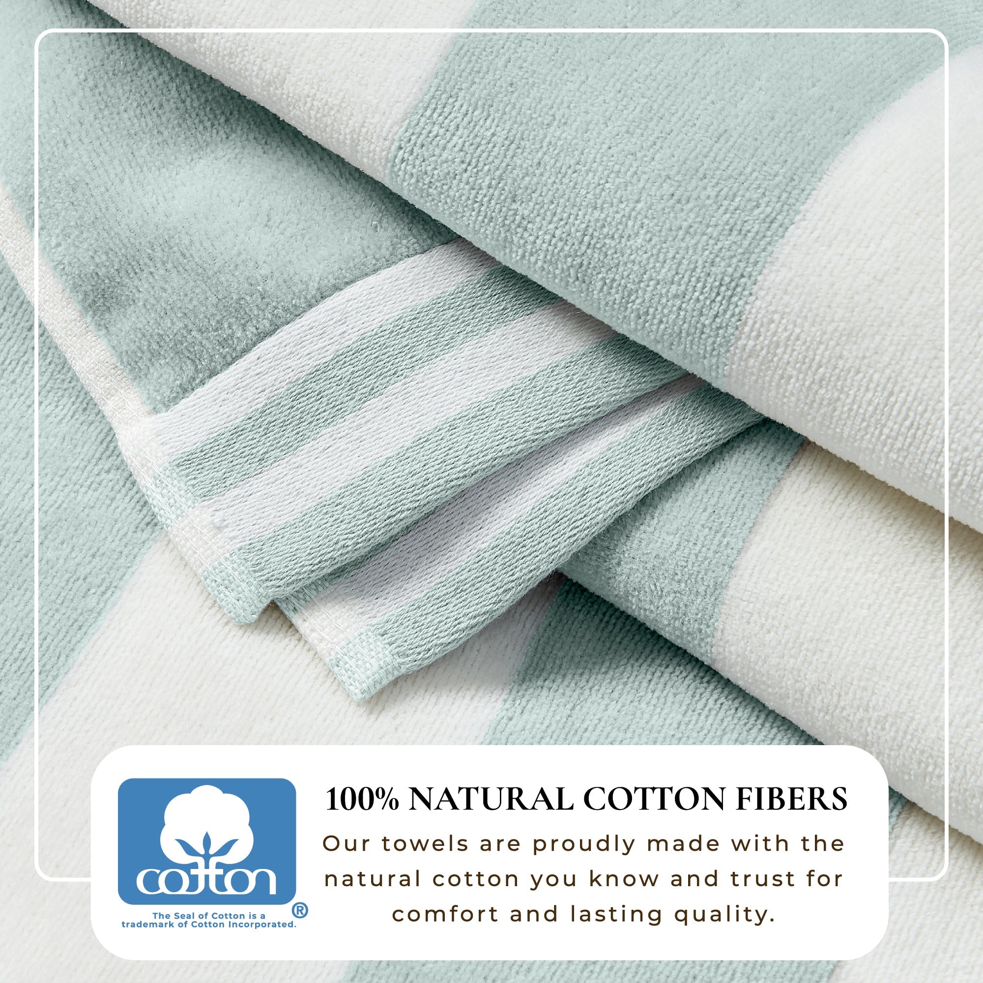 Striped Cabana Beach Towel 100% Cotton Ultra-Soft Pool Towel
