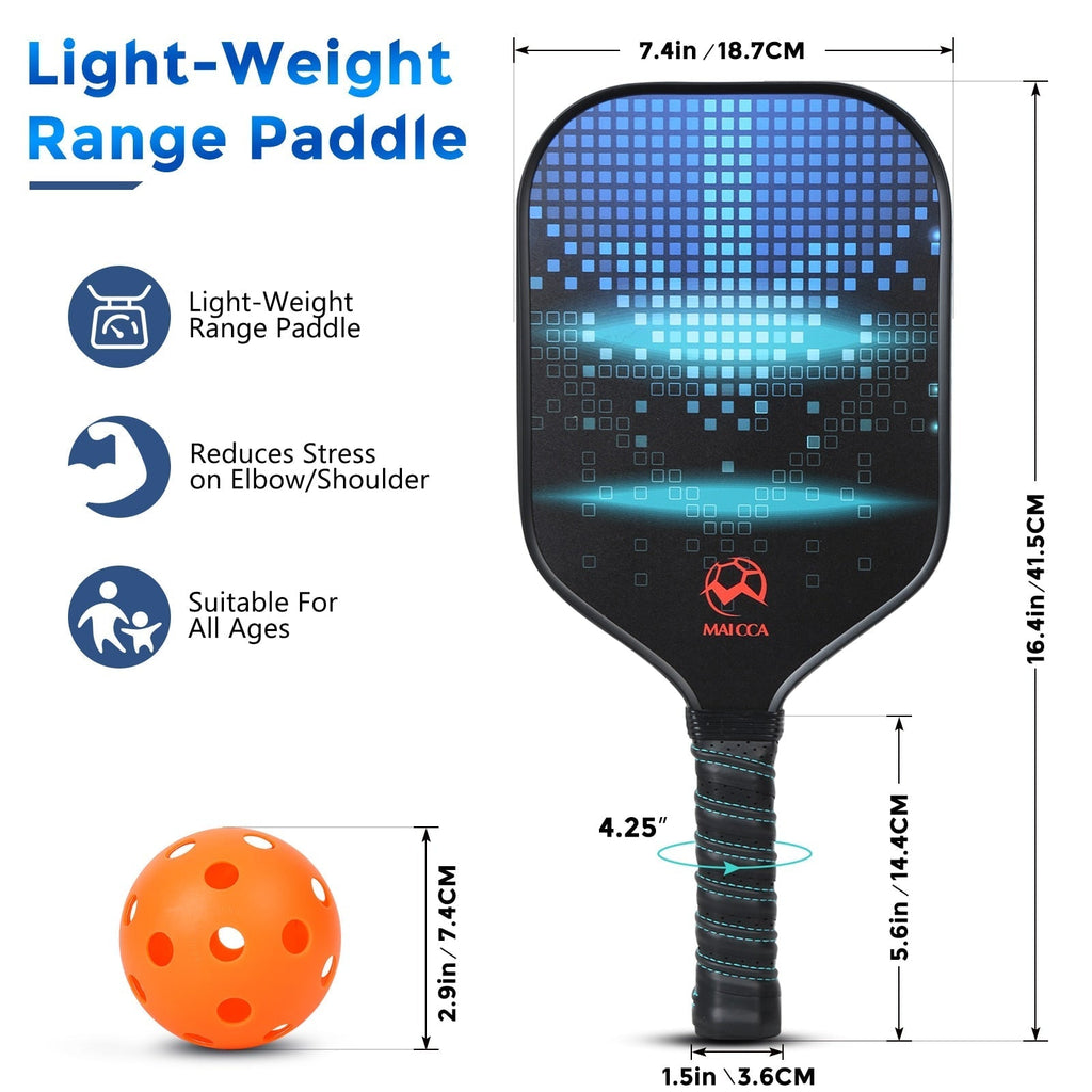 USAPA-Approved Pickleball Paddle Set - Modern Geometric Design