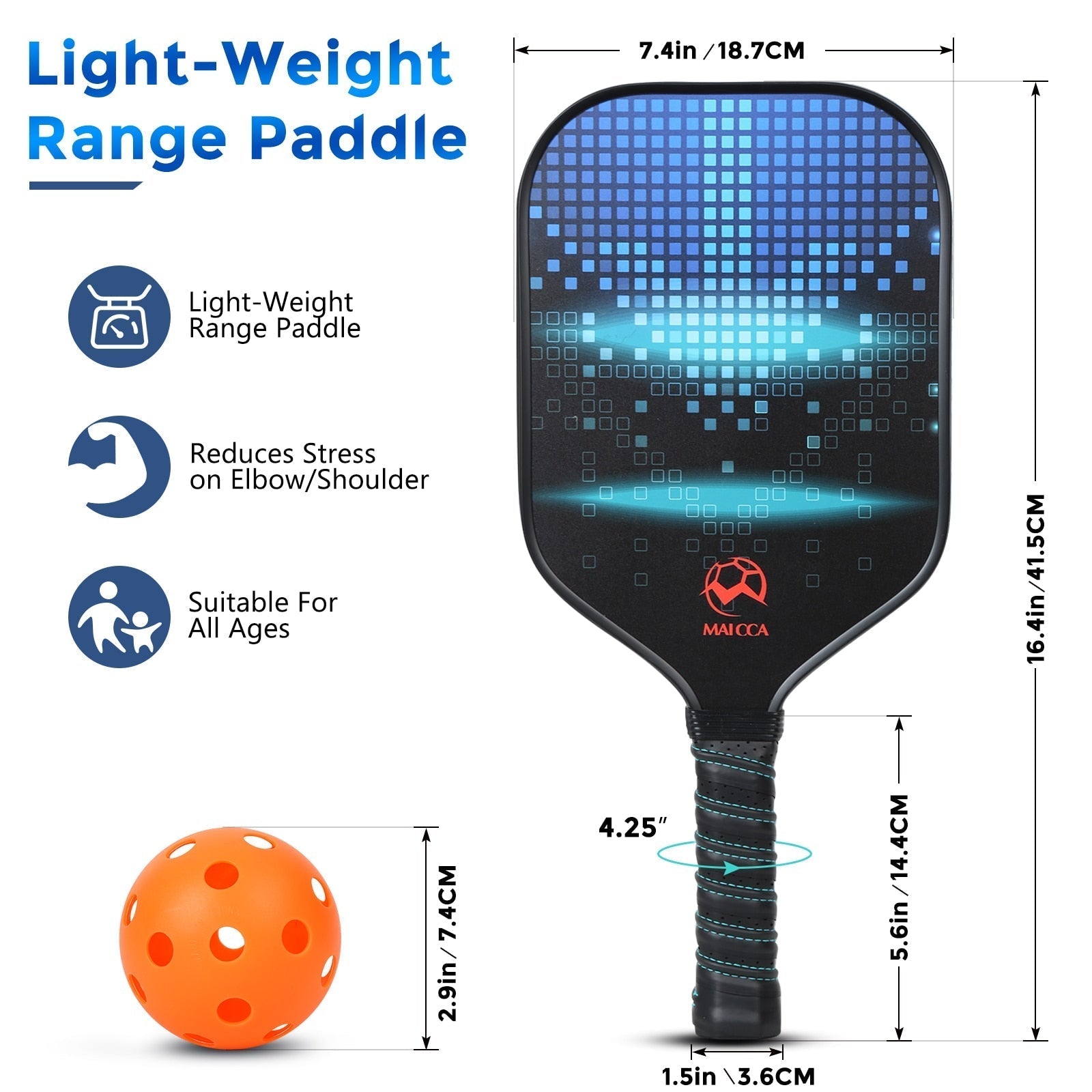 USAPA-Approved Pickleball Paddle Set - Modern Geometric Design