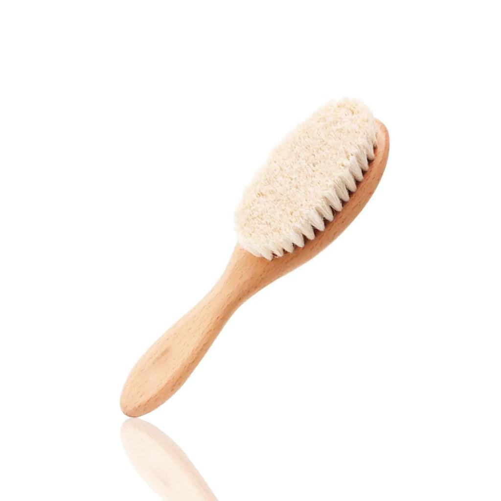 BoAn Wooden Baby Hair BrushNatural Soft Goat BristlesCradle Cap Brush for Newborns & ToddlersPerfect Scalp Grooming Product for Infant