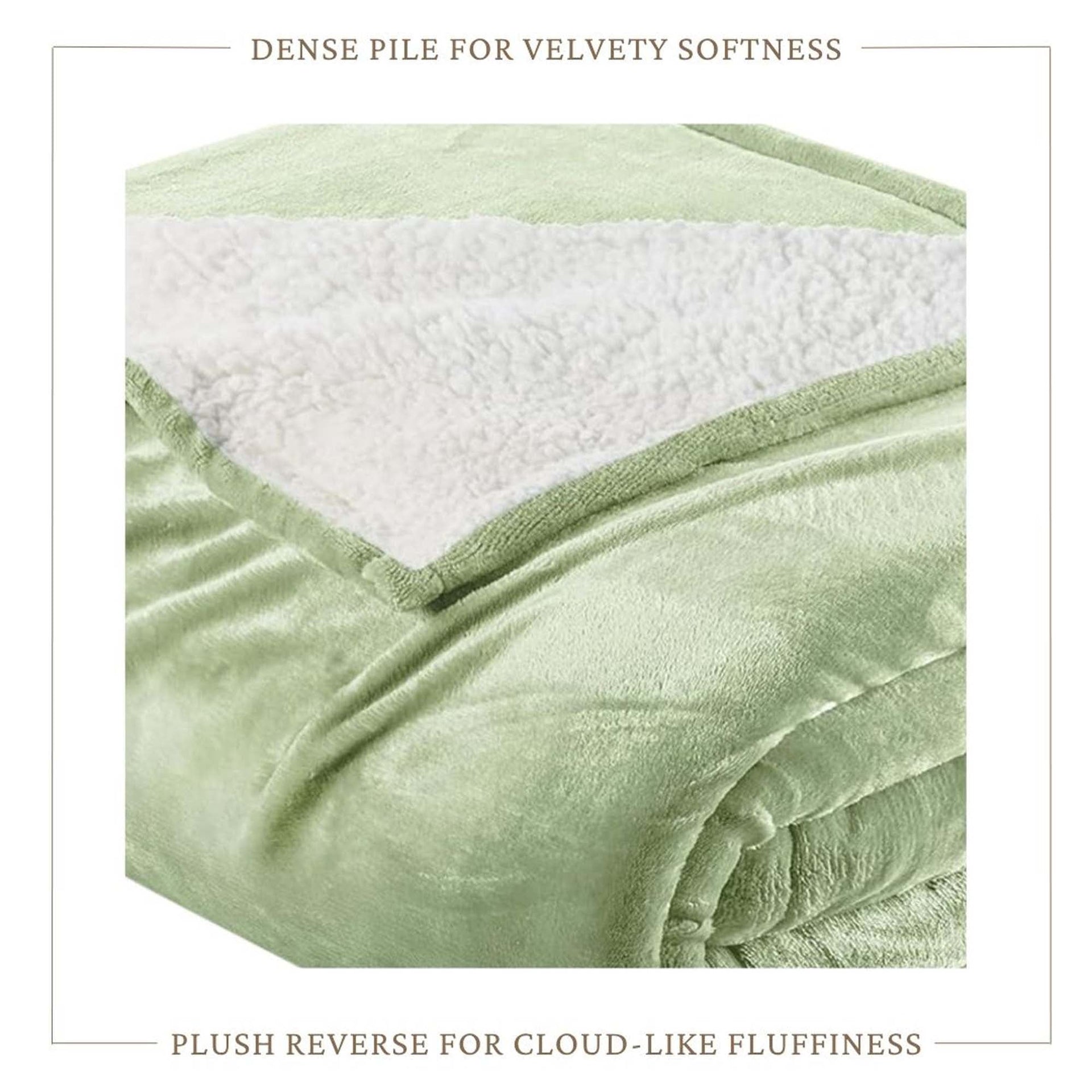 White Velvet Plush Sherpa Reversible Bed Blanket Ultra Soft