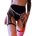 High-Waisted Sheer Panel Leggings with Cutouts