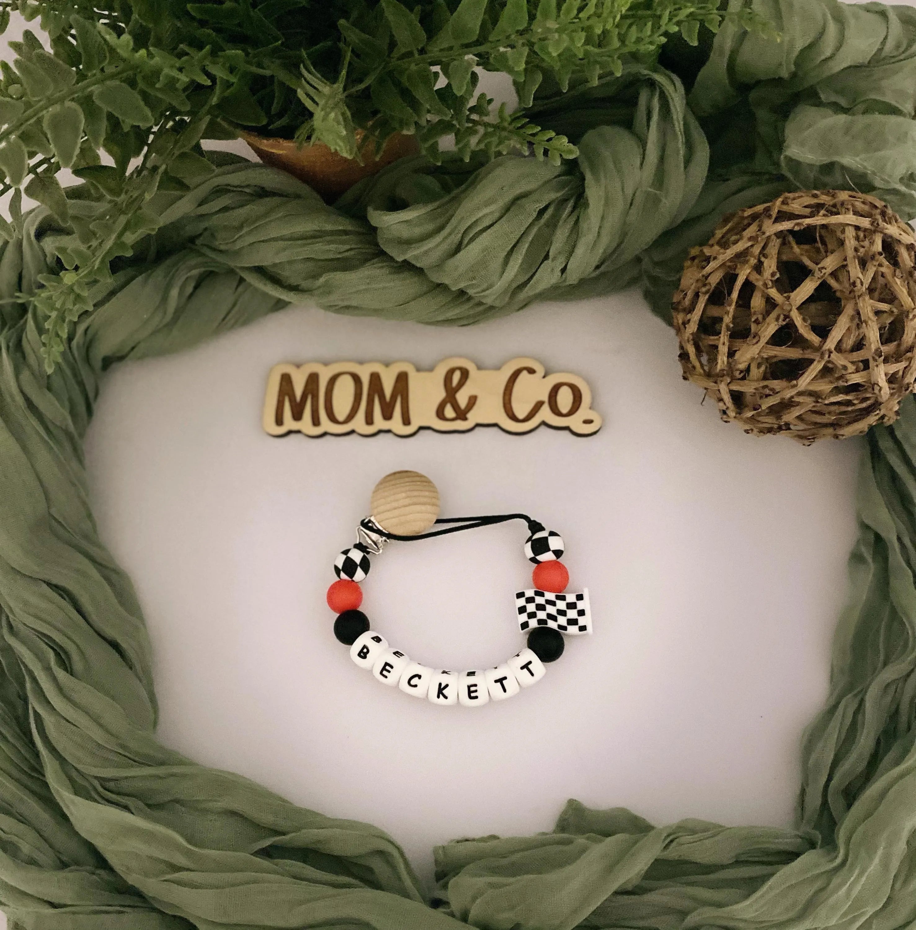 Racetrack Pacifier Clip