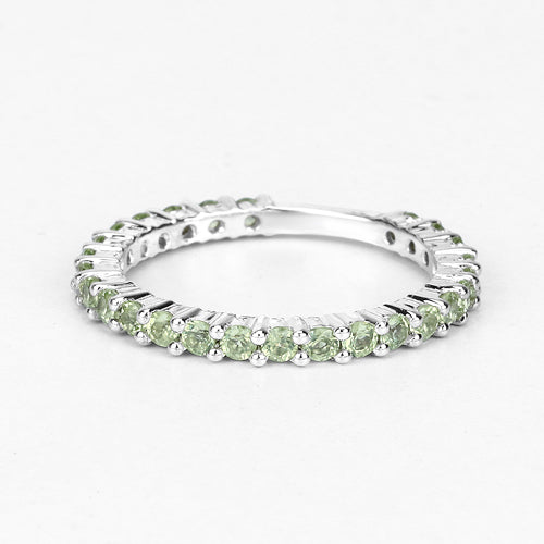 0.91 Carat Genuine Peridot .925 Sterling Silver Ring