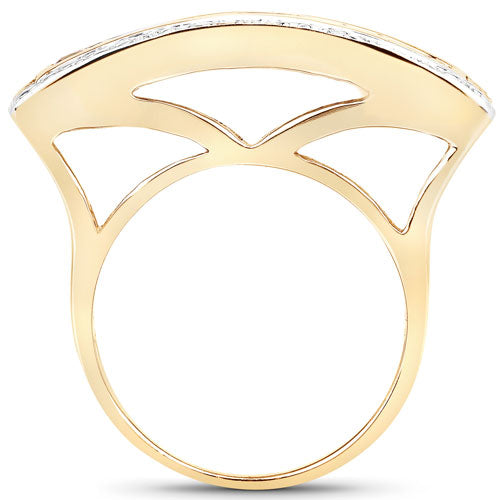 1.08 Carat Genuine Yellow Sapphire .925 Sterling Silver Ring