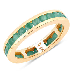 1.43 Carat Genuine Emerald 14K Yellow Gold Ring