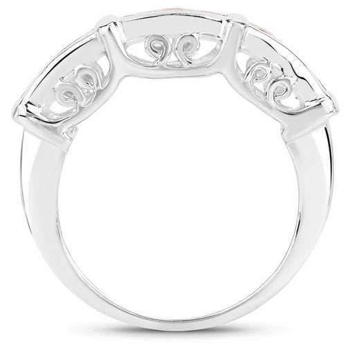 1.08 Carat Genuine Orange Sapphire .925 Sterling Silver Ring