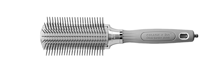 Olivia Garden Ceramic + Ion Supreme & Styler R-7 hair brush in metallic and matte grey