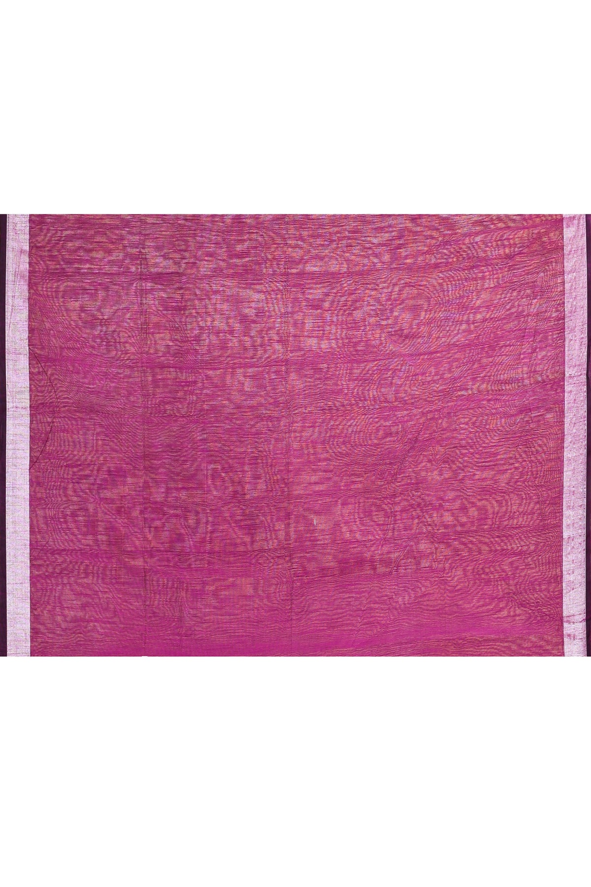 Magenta Cotton Blend Handloom Saree with Embellished Zari Border