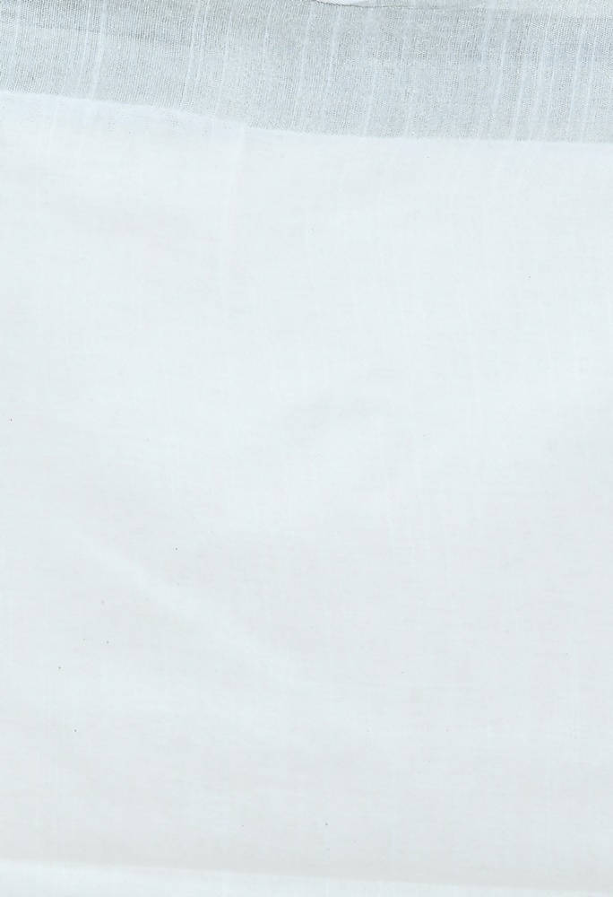 White Bhagalpuri Handloom Cotton Saree with Matching Blouse