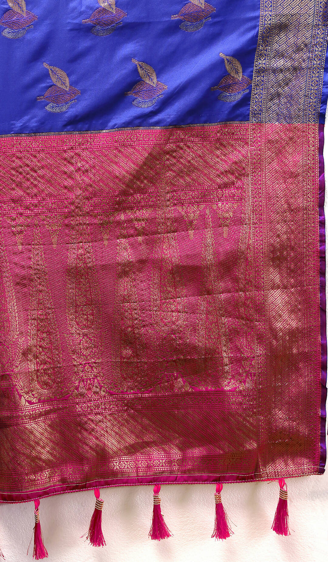 Blue Soft Silk Saree with Traditional Zari Woven Details