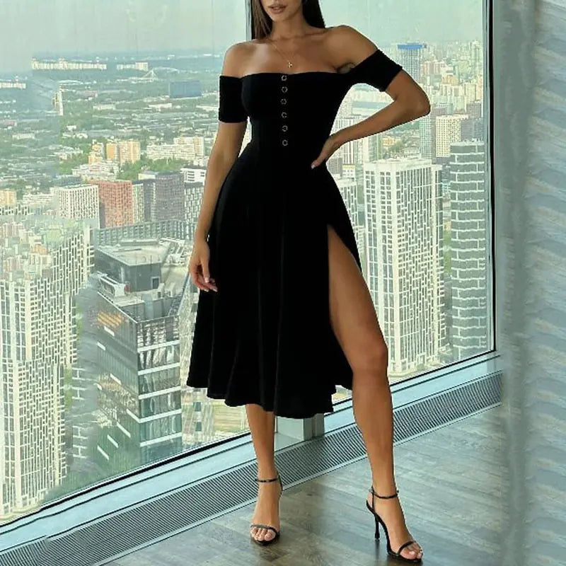 2023 Summer Women's Elegant Loose Solid Dress