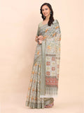 Shree Shyam Fashion Linen Cotton White Saree